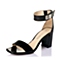 STACCATO/思加图夏季专柜同款黑色漆皮胎牛皮女凉鞋9VA02BL5