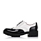 STACCATO/思加图秋季专柜同款黑白拼接牛皮英伦学院风休闲女单鞋9XR01CM5