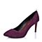 STACCATO/思加图秋季专柜同款紫色羊绒皮浅口女单鞋EY272CQ5