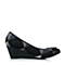 STACCATO/思加图秋季专柜同款黑灰绣花布女皮鞋PER99CQ5