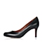 STACCATO/思加图秋季专柜同款黑色绵羊皮女单鞋9VT01CQ5