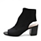 STACCATO/思加图夏季专柜同款黑色弹力布女凉靴9UY02BB5