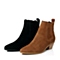 STACCATO/思加图冬季专柜同款黑色二层牛皮女靴（皮里）9XT02DD5