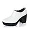 STACCATO/思加图秋季专柜同款白色绵羊皮女鞋QD24DCM5