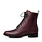 STACCATO/思加图冬季专柜同款深艳红牛皮女短靴(皮里)9RA43DD5