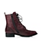 STACCATO/思加图冬季专柜同款深艳红牛皮女短靴(皮里)9RA43DD5