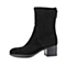 STACCATO/思加图冬季专柜同款黑色羊绒皮女靴（皮里）SF06DDZ5