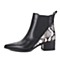 STACCATO/思加图冬季专柜同款黑打蜡胎牛皮女靴（皮里）9XX01DD5