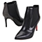 STACCATO/思加图冬季专柜同款黑打蜡胎牛皮女靴(皮里)9XI10DD5
