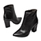STACCATO/思加图冬季专柜同款黑色绵羊皮女靴（皮里）C8101DD5