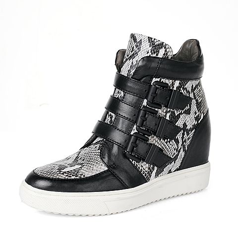 STACCATO/思加图冬季专柜同款灰黑/黑女休闲靴（皮里）9YB02DD5