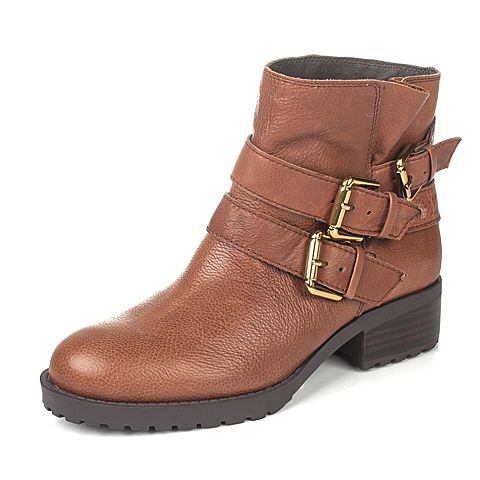 STACCATO/思加图冬季专柜同款棕色牛皮女靴EA527DD5
