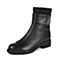 STACCATO/思加图冬季专柜同款黑色牛皮女靴(加绒）D7101RZ5