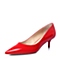 STACCATO/思加图春季专柜同款红色胎牛皮简约时尚细跟浅口女单鞋9YD01AQ6