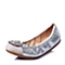 STACCATO/思加图春季专柜同款银/灰色羊皮平跟柔软舒适浅口女单鞋9CP48AQ6