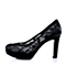 STACCATO/思加图春季专柜同款黑蕾丝网布女皮鞋9AG55AQ6
