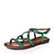STACCATO/思加图夏季专柜同款绿色羊绒皮女凉鞋9JH02BL6