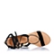 STACCATO/思加图夏季专柜同款黑色羊绒皮女凉鞋9JI04BL6