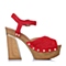 STACCATO/思加图夏季专柜同款红色PP草席编织女凉鞋9JP01BL6