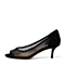 STACCATO/思加图春季专柜同款黑色网布女皮凉鞋9RD11AU6