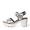 STACCATO/思加图夏季专柜同款银色牛皮革皮凉鞋F8101BL6