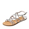 STACCATO/思加图夏季专柜同款银色闪光布女凉鞋G2101BL6