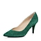STACCATO/思加图秋季专柜同款绿色羊绒皮女单鞋9UE24CQ6