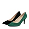 STACCATO/思加图秋季专柜同款绿色羊绒皮女单鞋9UE24CQ6