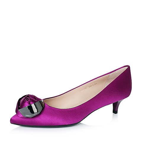 STACCATO/思加图秋季专柜同款紫色立体花朵淑女浅口鞋9UK14CQ6