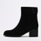 STACCATO/思加图冬季专柜同款黑色羊绒皮女短靴9SF14DD6