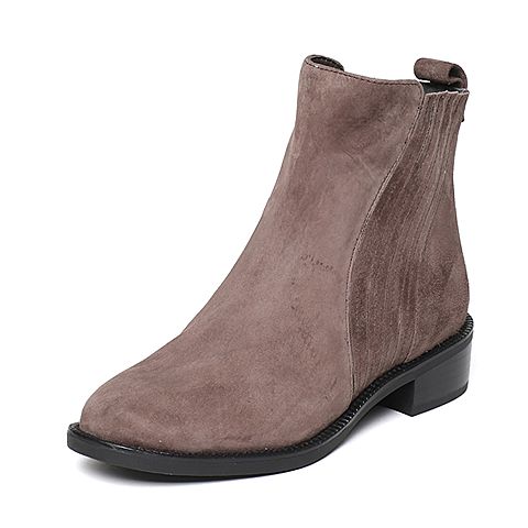 STACCATO/思加图冬季专柜同款灰色羊皮女靴9RA72DD6