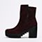STACCATO/思加图冬季专柜同款酒红羊皮女短靴9D107DD6