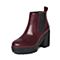 STACCATO/思加图冬季专柜同款紫红牛皮女短靴9D102DD6