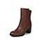 STACCATO/思加图冬季专柜同款啡色牛皮女靴9C905DD6