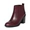 STACCATO/思加图冬季专柜同款紫红牛皮女短靴9C903DD6