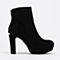 STACCATO/思加图冬季专柜同款黑色羊皮绒面单里女皮靴9C701DD6