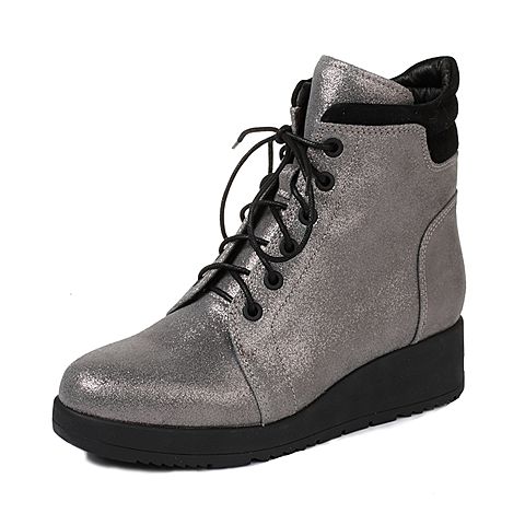 STACCATO/思加图冬季专柜同款灰色牛皮女靴9B410DD6