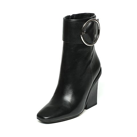STACCATO/思加图冬季专柜同款黑色牛皮女靴9B308DD6