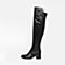 STACCATO/思加图冬季专柜同款黑色牛皮女长靴(绒里)9SF12DC6