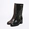 STACCATO/思加图冬季专柜同款黑色牛皮女靴（毛里）9SF15DZ6