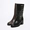 STACCATO/思加图冬季专柜同款深灰色牛皮女靴（毛里）9SF15DZ6