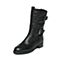 STACCATO/思加图冬季专柜同款黑色牛皮女靴（毛里）9C404DS6