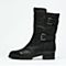 STACCATO/思加图冬季专柜同款黑色牛皮女靴（毛里）9C404DS6