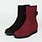 STACCATO/思加图冬季专柜同款酒红色牛皮女靴9C302DZ6