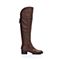 STACCATO/思加图冬季专柜同款啡色牛皮革女皮靴9C601DG6