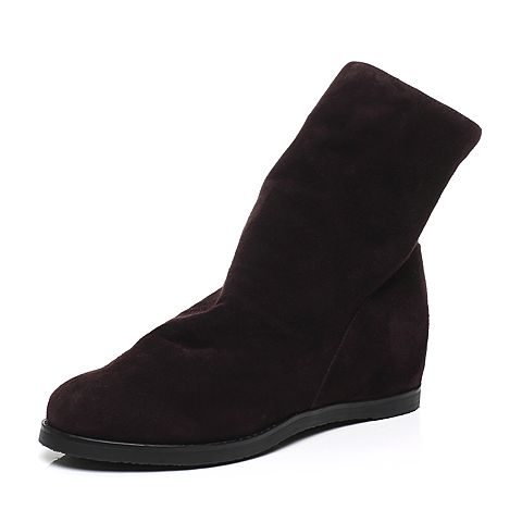 STACCATO/思加图冬季专柜深紫色同款羊绒皮（绒里）女皮靴C1101DD6