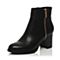 STACCATO/思加图冬季专柜同款黑色羊皮（绒里）女皮靴H6101DD6