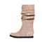 STACCATO/思加图冬季专柜同款灰色牛皮（绒里）女皮靴9C301DG6