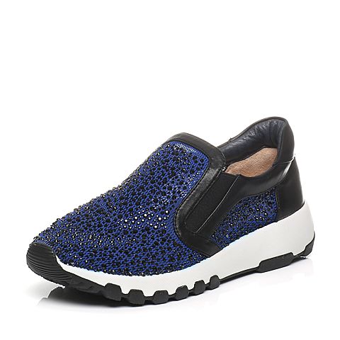 SATCCATO/思加图春季专柜同款蓝色网布女皮鞋9YC01AM6