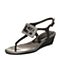 SATCCATO/思加图夏季专柜同款黑色亮片布女凉鞋EM484BL6